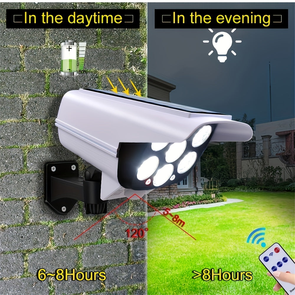 1pc outdoor sensor street light, 2000 lumens, 77 LED spotlight with remote control floodlight, solar garden LED light, dummy surveillance fake camera, motion sensor wall light, outdoor smart street light