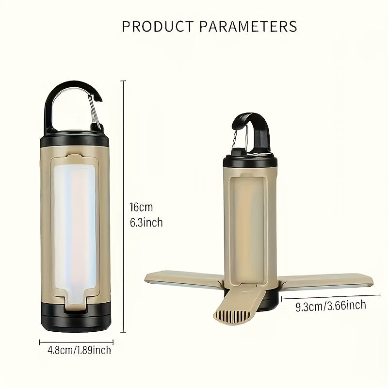 Portable LED Camping Light with Hook, Multifunctional Foldable 360° Panoramic Tent Lamp