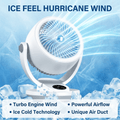 USB Ice Feeling Circulation Fan, 10 Inch Small Desktop Fan, Desktop & Wall Dual Use, High Airflow, Ultra Quiet, 3 Blades, Unique Air Duct Design, Engine Hurricane Wind