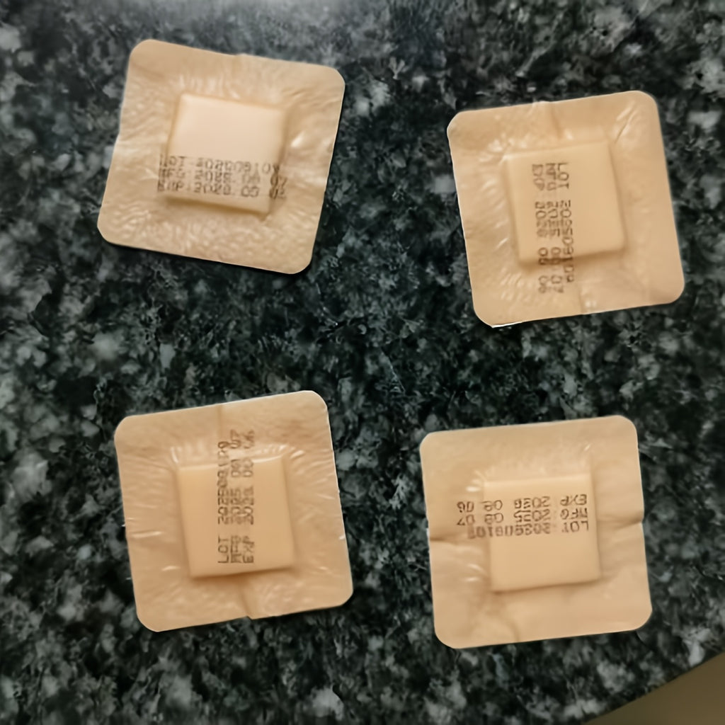 硅凝胶泡沫敷料，方形独立包装的硅凝胶敷料贴，防水透气，柔软贴合的硅凝胶贴，5*5cm 硅凝胶泡沫敷料