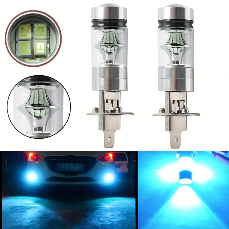 H1 LED Fog Light Bulb Set (2-Pack), Works for High/Low Beam, Available in 6000K Super Bright White, 3000K and 8000K Color Temperatures, Fits 12V and 24V Car Headlights, No Battery Included