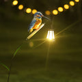 New Outdoor Solar Kingfisher Hanging Lantern Courtyard Lawn Light, Swaying Reed Design Natural and Vivid, Suitable for Garden Lawn Farm Path Courtyard Decoration, Warm White or Colorful Light, Best Holiday Gift for Family and Friends