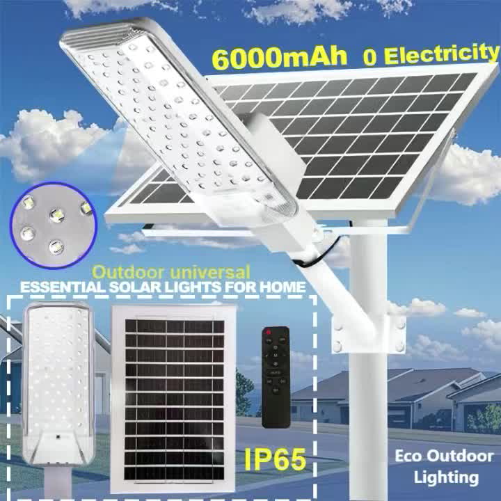 Solar Street Light, LED Wall Light, Courtyard Light, Outdoor Lighting, 6000mAh Lithium Battery, Smart Light Control, with Remote Control, Solar Charging, 74 High-Brightness LED Beads, Widely Used in Gardens, Lawns, Garages, Farmland