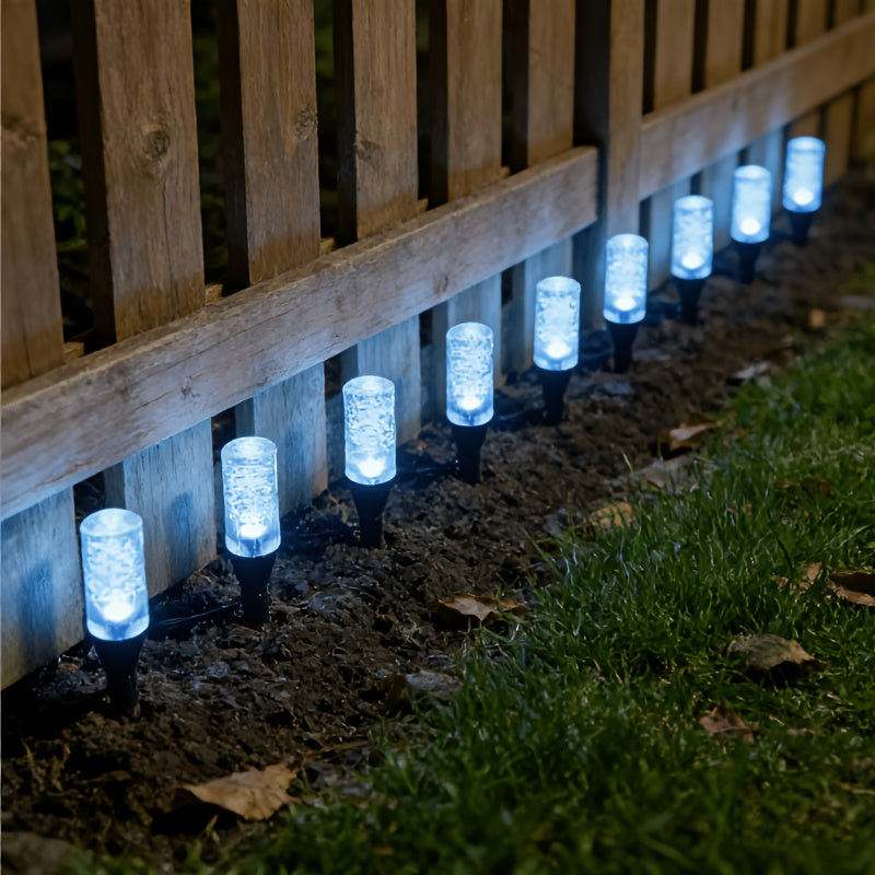 18-Piece Outdoor Solar Light, Colorful LED Ice Silk Garden Ground Insert Light, IP54 Waterproof Rating, Warm Light Landscape Lighting, Suitable for Courtyard, Lawn, Patio, Walkway, Fence and Party Decoration (Warm Light / White Light / RGB)