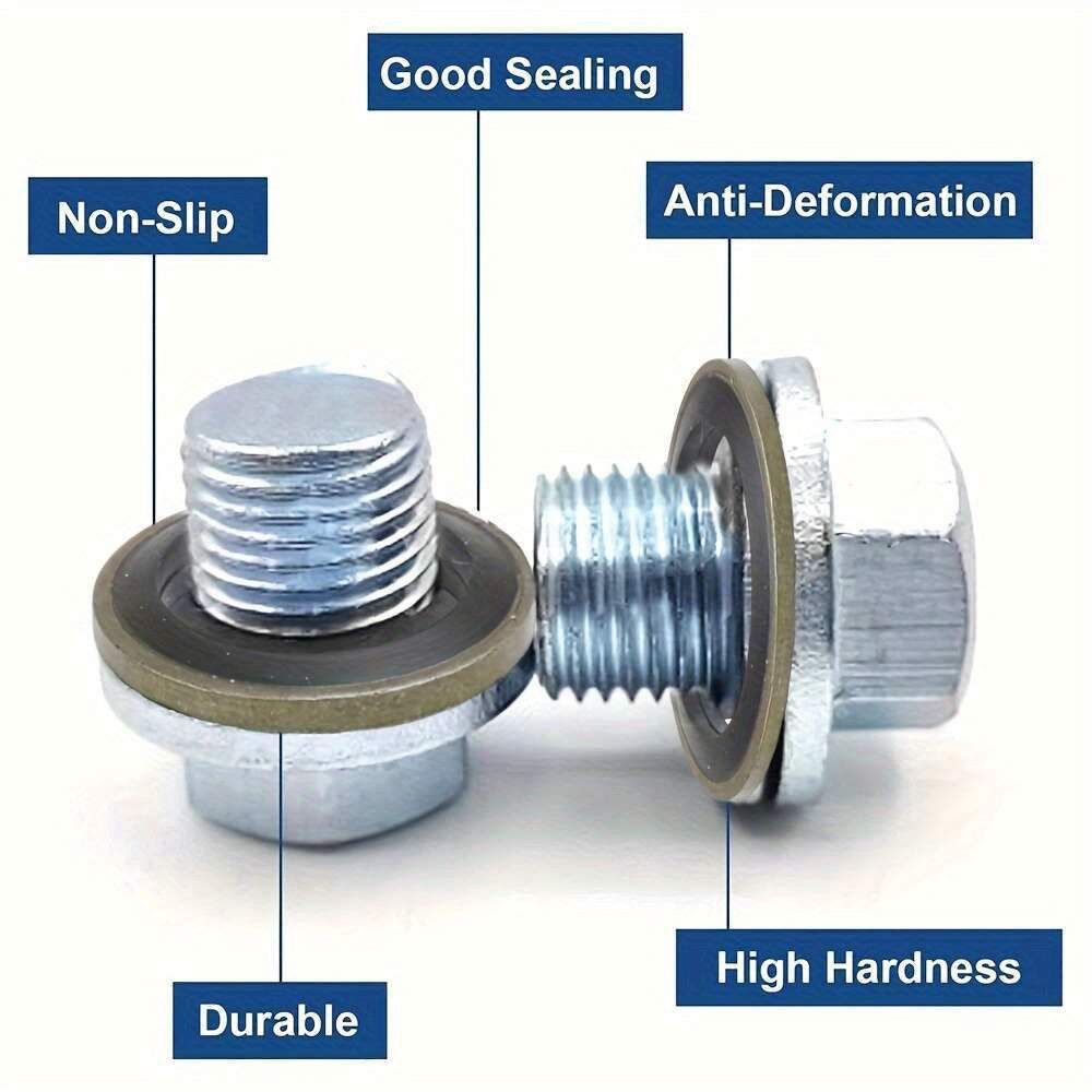 120-Piece Set Automotive Oil Pan Drain Bolt Rubber Replaceable Washer Seal Kit M6 M8 M10 M12 M14 M16 M18 M20 M22 M24 M27 M30