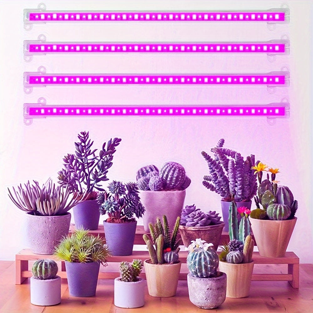 1/2/3/4 red/blue 11.81-inch LED grow light strip tube, timer control 8/12/16 hours, indoor plant USB brightness adjustment, full spectrum plant light for seedlings, vegetables, flowers