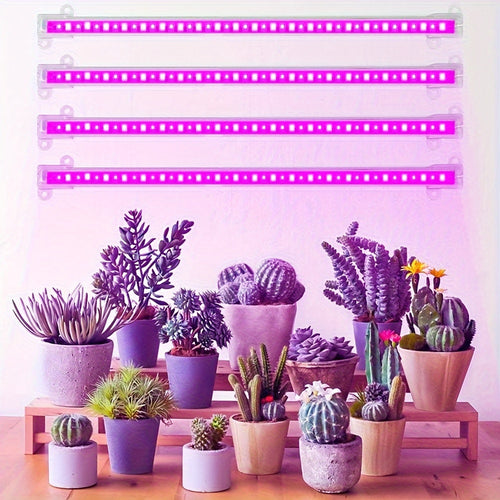 1/2/3/4 red/blue 11.81-inch LED grow light strip tube, timer control 8/12/16 hours, indoor plant USB brightness adjustment, full spectrum plant light for seedlings, vegetables, flowers