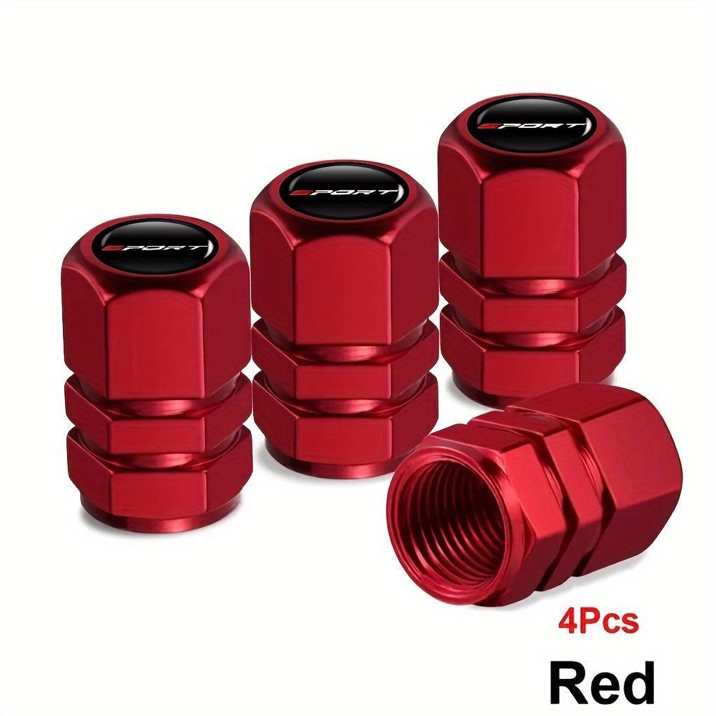 Aluminum Alloy Sport Pattern Valve Caps, Suitable for Motorcycles, Cars and Other Vehicles, Available in 4/8-Pack, First Released in 2025