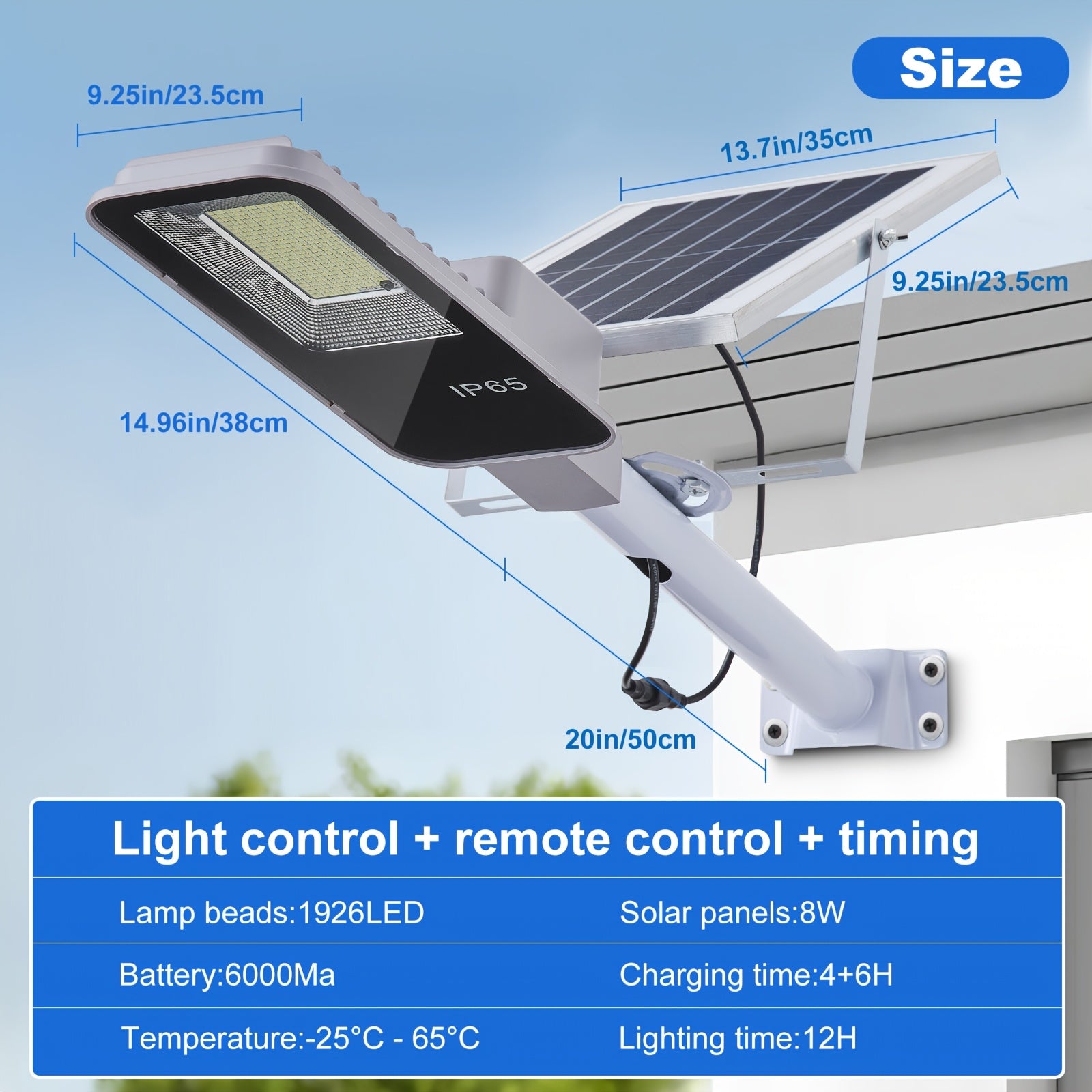 1/2/4pcs Solar LED Street Light, with Remote Control, 1926 LEDs, 6000mAh Solar Powered, 6500K Auto On/Off Sensor, Detachable Panel and Easy to Install for Garden, Pathway, Garage, Yard, Outdoor Light Solar Powered, Outdoor Wall Light