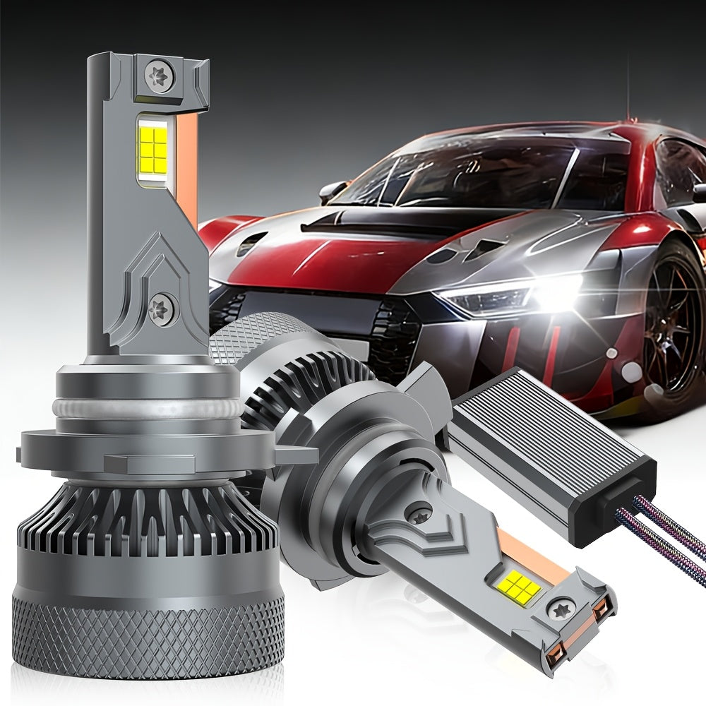 2-Pack - H11/H7/H4/H1, 9005/9006/9012 LED Headlight Combo Bulbs | High/Low Beam Integrated, 6500K Super White High Brightness, 40000 Lumens, Universal Car Headlight, No Battery Needed