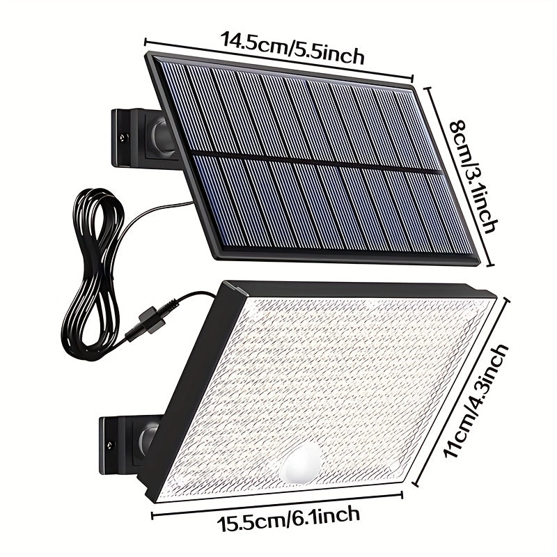 1P/2Pcs 400LED Outdoor Solar Wall Light with Motion Sensor Lighting, LED Cool White Solar Flood Light, High Brightness Solar Street Light, Larger Solar Panel, Easy Installation, Super Bright, Automatic ON/OFF, for Porch, Yard, Garage, Fence