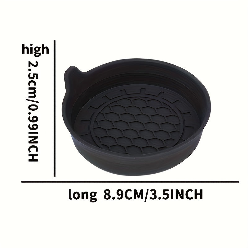 Silicone Car Cup Holder Coaster – Waterproof Anti-Slip Pad, Universal Round Car Storage Tray Liner, Center Console Drink Mat