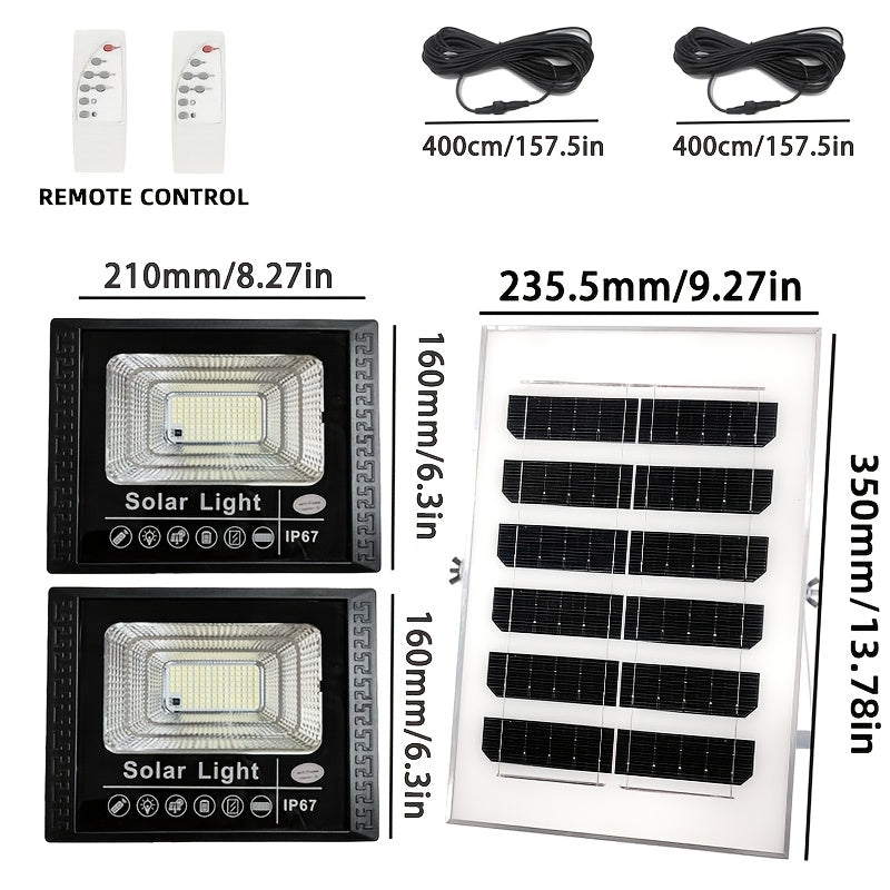 Outdoor Lighting, Solar Light, Decorative Light, Floodlight, Exterior Wall Light, Halloween Decoration, Two Lights, One Solar Panel, Suitable for Holiday Decoration, Christmas, Outdoor Lighting, Shed, Garden, Garage, Pathway, Lawn, Courtyard