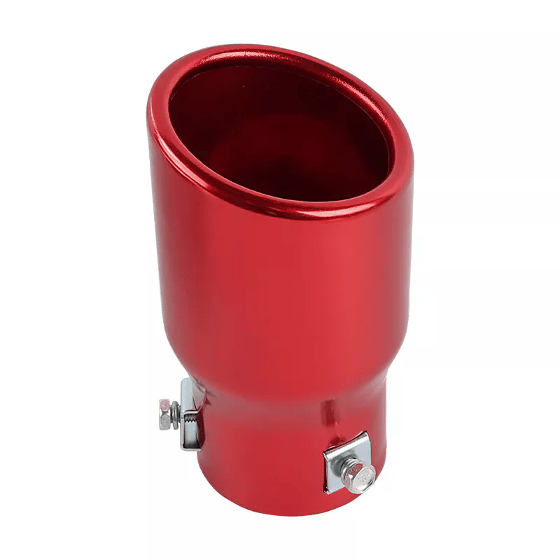Red Round Car Exhaust Pipe Tailpipe Straight Pipe 63mm 2.5 Inch Inlet