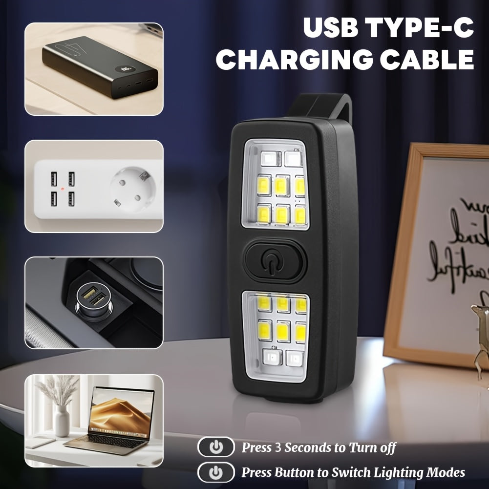 Rechargeable Clip-On Flashlight with Hands-Free Running Light & Dog Walking Feature – Illumination, Adjustable Beam, Low-Light Design for Night Hiking, Camping & Everyday Carry