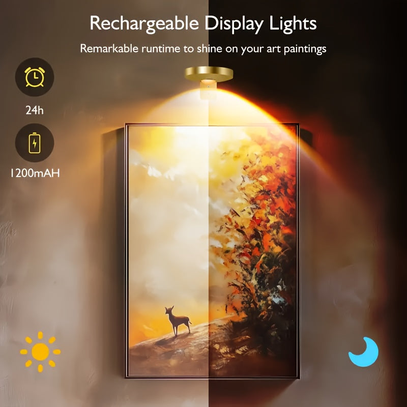 3/6 pack, black and gold cabinet light control set, ultra-thin 1cm (0.7 inch) thickness, rechargeable, magnetic design, display case light, showcase light, ambiance light, spotlight, puck light