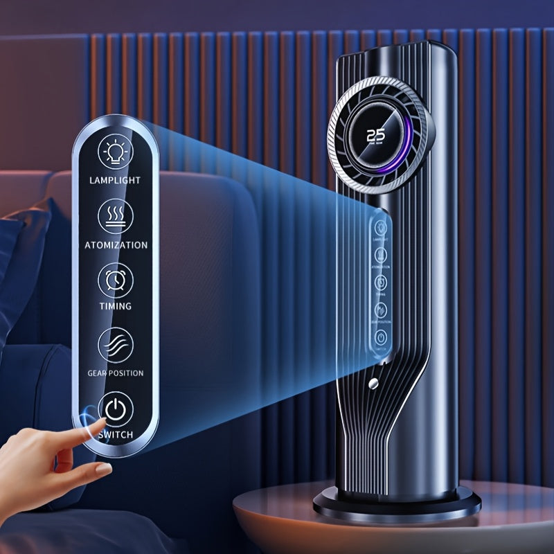 Feel Rapid Cooling in 3 Seconds! 6-Speed USB Portable Air Conditioner Humidifier Fan, Quiet Efficient Operation with 6-Hour Timer, Perfect for Home and Office Use