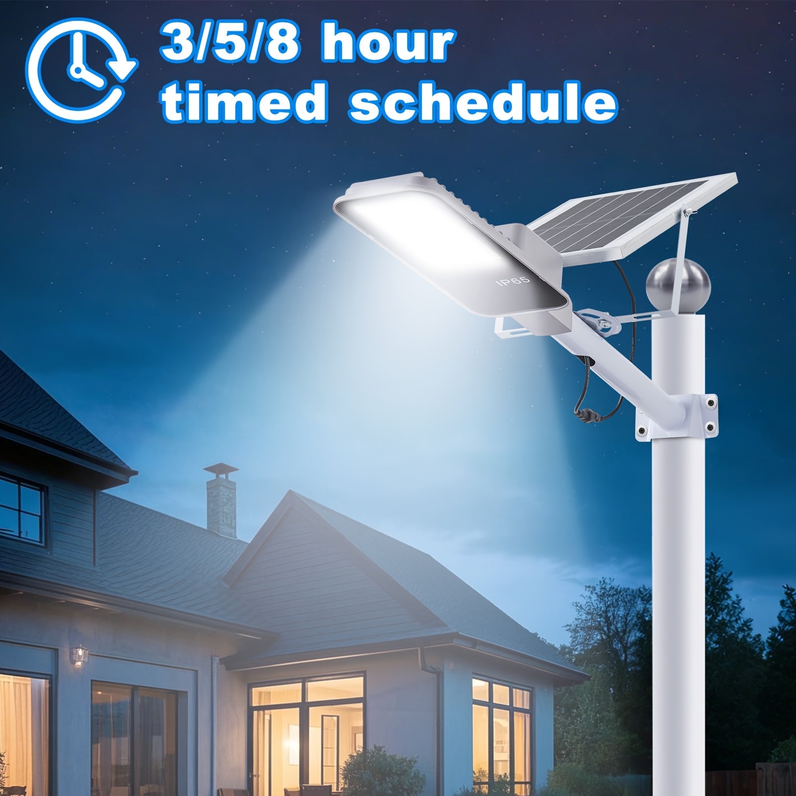 4/2/1 Pack Solar Outdoor Street Light, 4-Level Adjustable Brightness Commercial Lighting, Large PV Panel LED Beads, Long-Lasting Illumination, Waterproof Design for Rain, Snow, and Cloudy Days, Timer 3/5/8 Hours