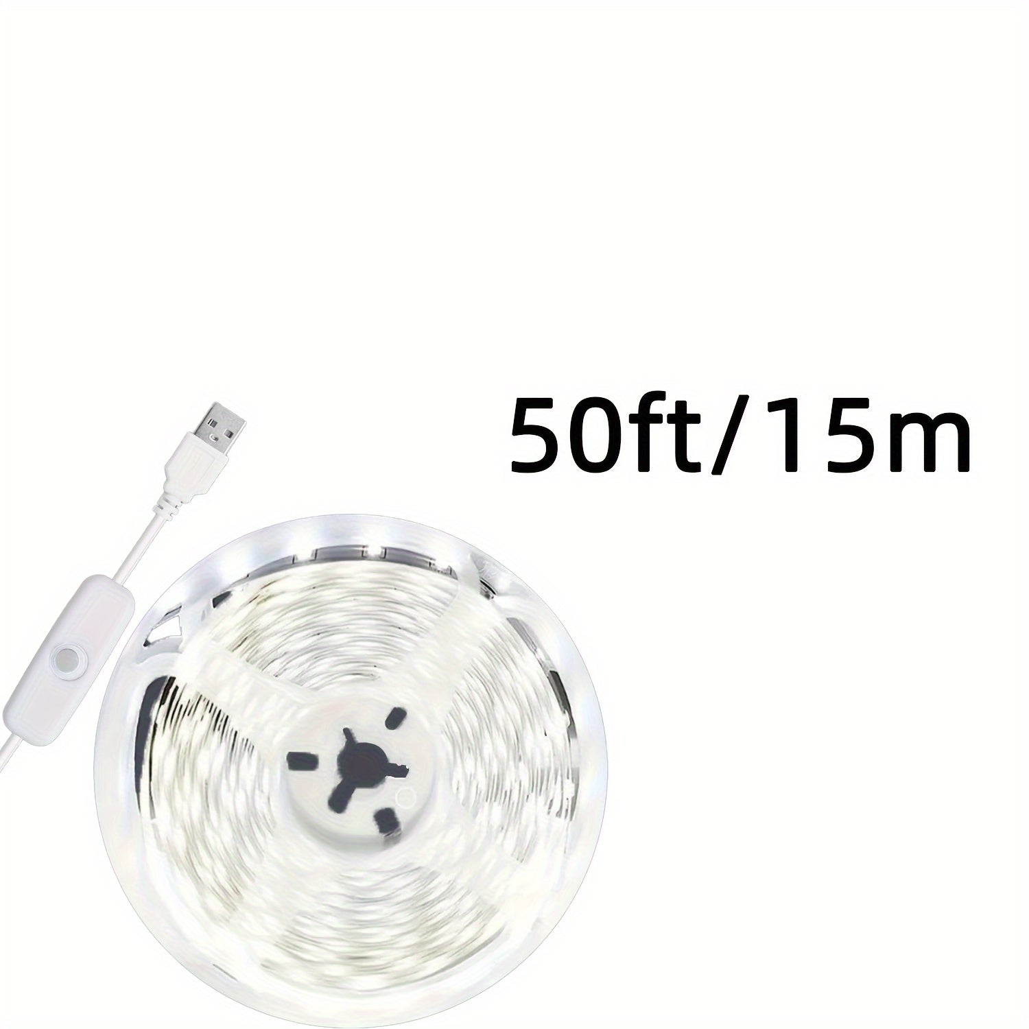 NBBUFF 3ft to 50ft LED light strip, warm/cool dual color optional, convenient USB interface design, touch button to turn on/off, easy to operate and install, suitable for bedroom, mirror, kitchen, TV background wall, desk and ceiling lighting