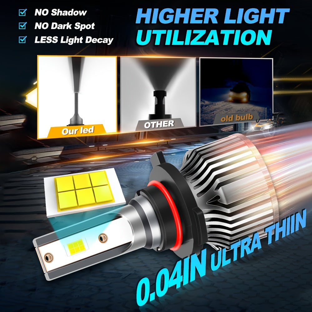 CROSSPASSION 2/4-Pack 230W Super Bright Car Headlights, 9005/HB3 9006/HB4 H1 H4 H7 H11 H13 9007 High/Low Beam CSP LED Headlights, 6000K White All-in-One Driver, Easy to Install, No Battery Included