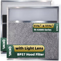 BP57 Range Hood with Lighted Lens Cover, 11-3/8 x 11-3/4 Inches, 1 Pack, Stove Hood Vent, Aluminum Grease Filter, Broan-NuTone 43000 Series Kitchen Exhaust Range Hood