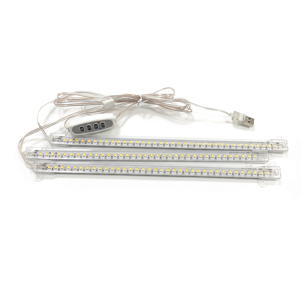 USB rigid light strip warm white 3000K plant light 30CM rigid light strip timer control 8-12-16 hour selectable time USB interface color temperature and brightness adjustment indoor cabinet lighting plant light USB lighting