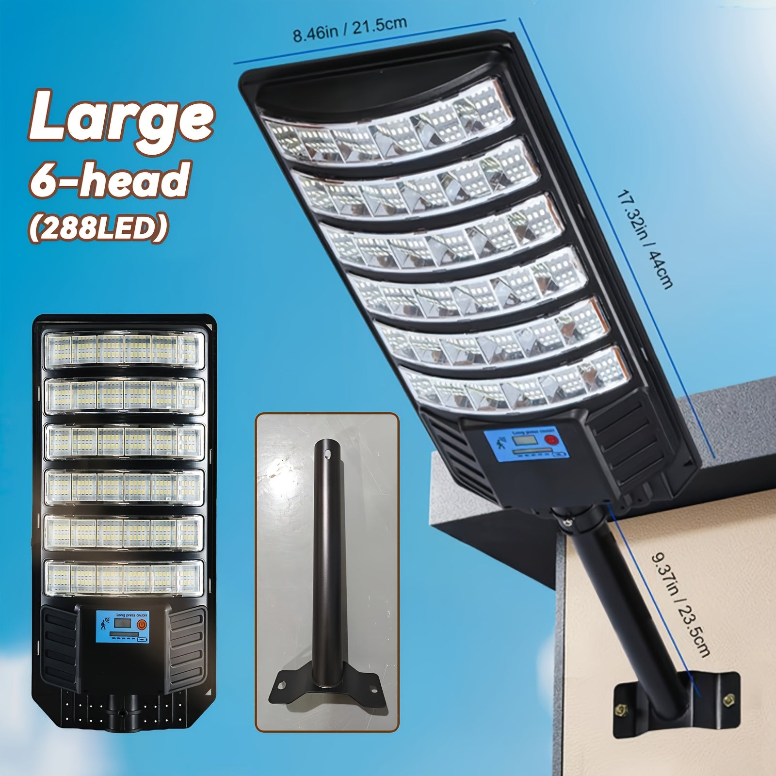 Outdoor Solar Street Light, Ultra-Bright LED Floodlight, Equipped with Motion Sensor and Remote Control, Designed for Security Lighting in Gardens, Courtyards, Pathways and Parking Lots, Energy Saving.