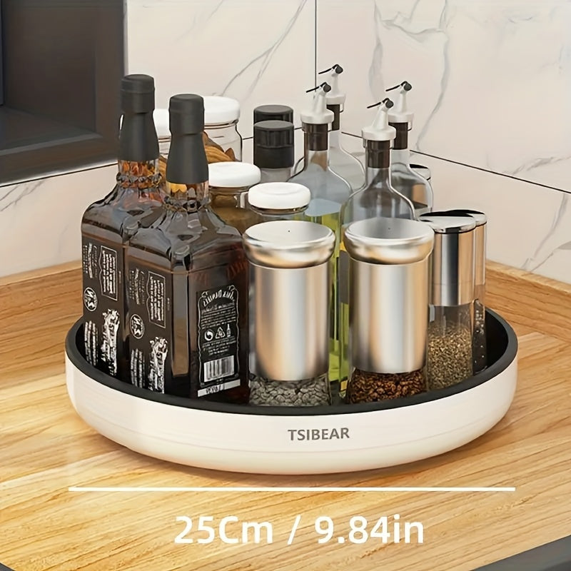 1-Piece Storage Tray, Single-Layer Rotating Seasoning Bottle Organizer Rack – Multi-Functional Round Rotating Storage Stand for Home – Suitable for Kitchen