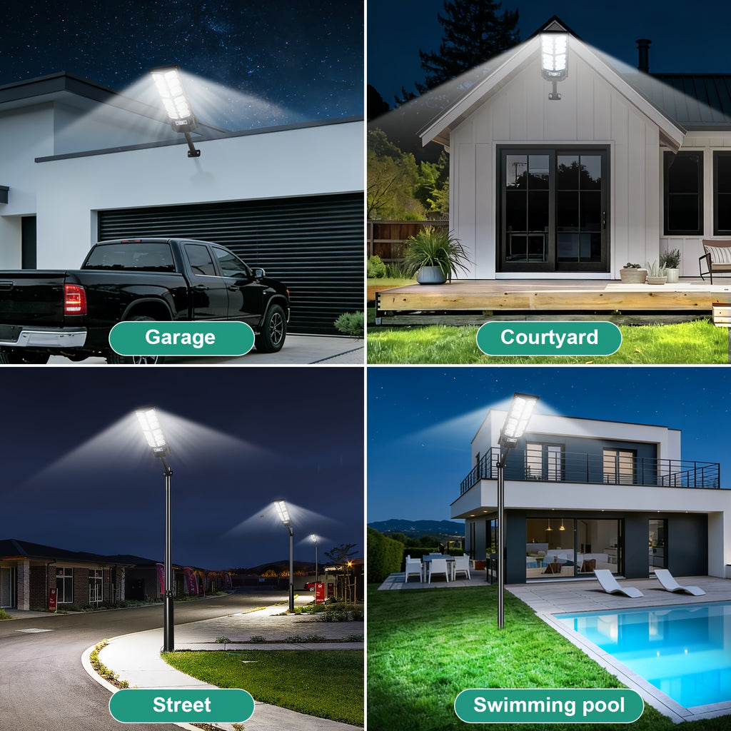 1/2-Piece Outdoor Solar Light, IPX7 Waterproof LED Floodlight, Motion Sensor Solar Light with Remote Control, Dusk to Dawn Wall Light Suitable for Farmhouse, Park, Backyard and Landscape Decoration