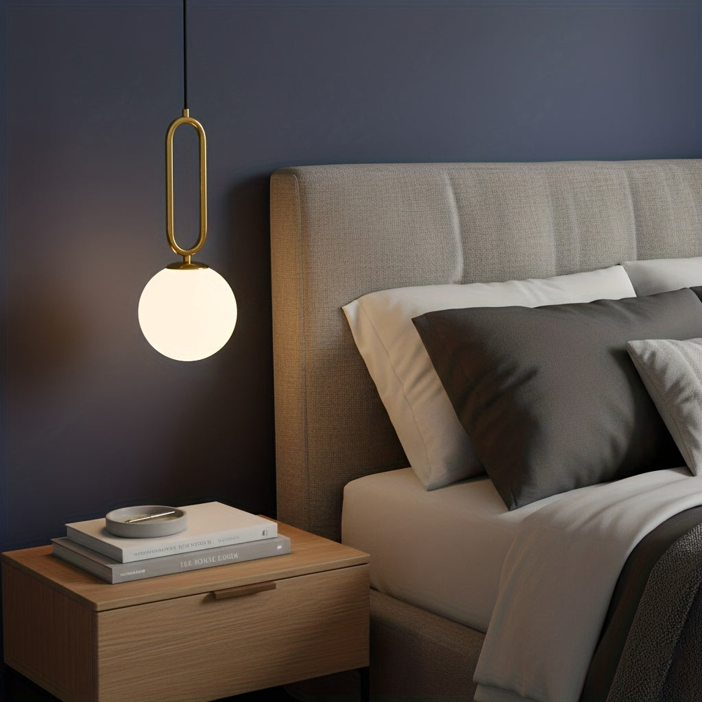 Nordic simple E27 base rotomolded round ball creative bedroom bedside pendant light, dining room and living room decoration