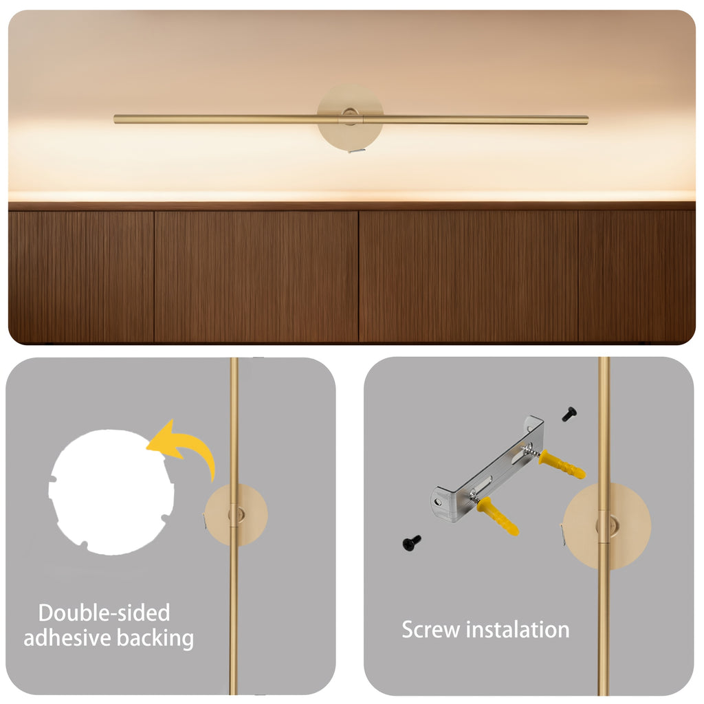 Rechargeable High-Capacity Battery Metal Light Tube Suitable for Picture Display Light, Hallway, Living Room Decoration and Various Scenes, 360° Rotating Cordless Wall Light, Multiple Brightness Levels Adjustable