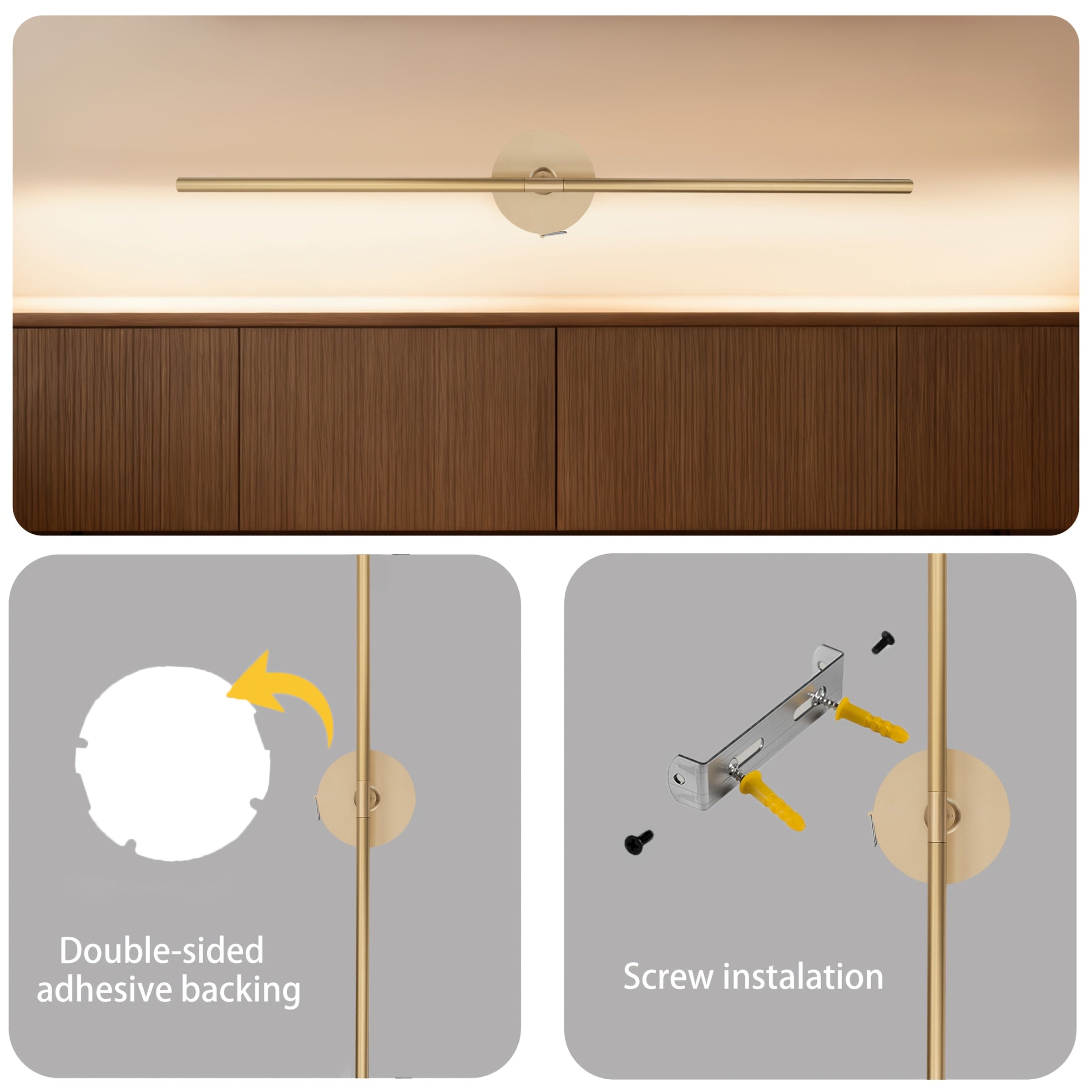 Rechargeable High-Capacity Battery Metal Light Tube Suitable for Picture Display Light, Hallway, Living Room Decoration and Various Scenes, 360° Rotating Cordless Wall Light, Multiple Brightness Levels Adjustable