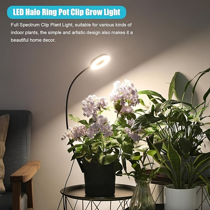 Full Spectrum LED Plant Grow Light, Desktop & Bookshelf Use, USB Powered Dimmable, Blue Red Dual Light Source, 3/9/12H Timer & 4 Brightness Levels, Ideal for Indoor Succulents, Perfect Holiday Gift