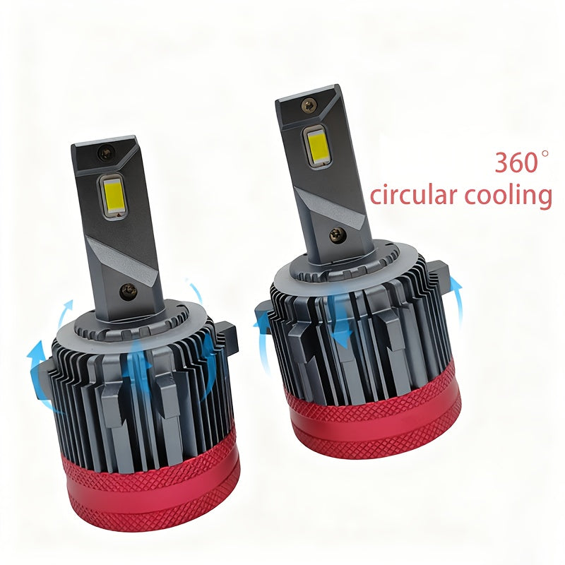 High Brightness 65W Car LED Headlight with Copper Tube, Designed for Golf 7 Modification, Including GT7 Special H7 and H15 LED Headlights, 2-Pack, No Battery Included