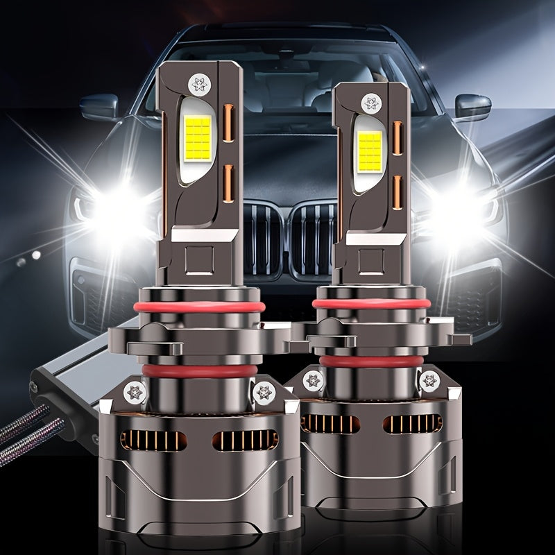 两个250W High-powe White Headlamp 9005/HB3-D010 4/H7/H1/H4/9003/HB2/H11/H18/H16, 60000LM 7500K 9570 CSP CHIP 950% BRIGHTNESS 12v
