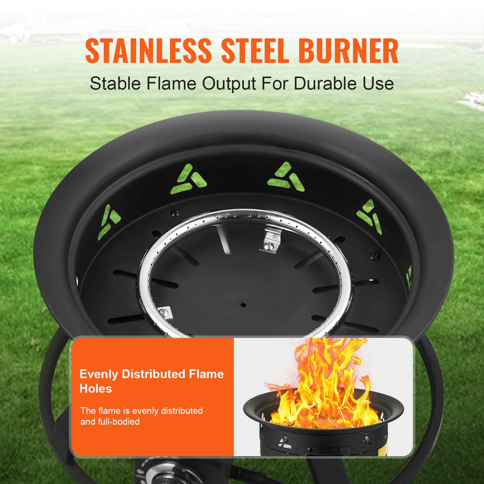 VEVOR Propane Fire Pit 19-Inch Outdoor Portable Gas Fire Pit Heater 58,000 BTU