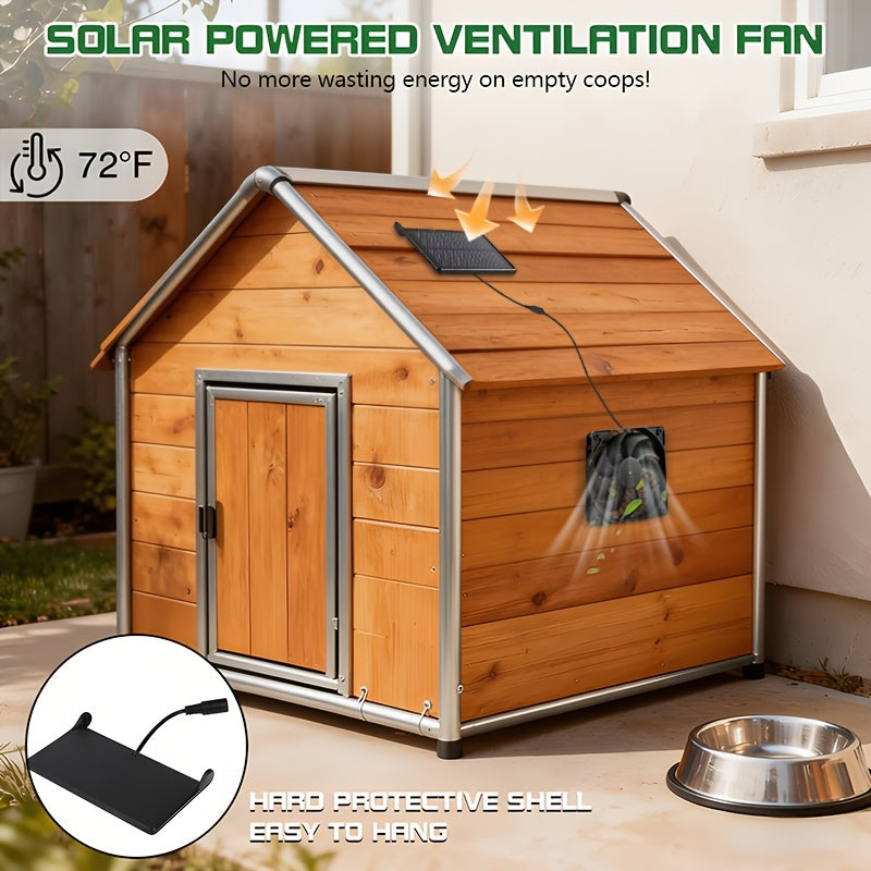 3W Solar Exhaust Fan, Detachable Solar Panel, No Battery Needed, Low Noise Bidirectional Ventilation System, Window Ventilation and Cooling for RVs, Chicken Coops, Greenhouses, Sheds and Pet Houses
