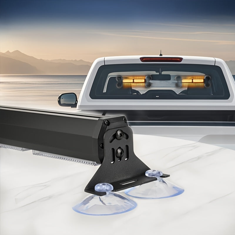 40 LED Amber Traffic Warning Light, Suction Cup Mount, Fit Front & Rear Windshield, For Trucks, Engineering Vehicles & Tow Trucks