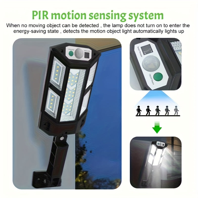 1 Piece Super Bright Outdoor Solar Motion Light, Smart Outdoor Garden Street Light, with 43 LED Street Light, 6500K, Portable Solar Security Light with Remote Control, Perfect for Courtyard, Garage, Garden