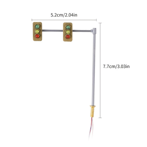 1 Set N Scale Traffic Light & Crosswalk Model, LED Pedestrian Street Signal Light, Railway & Train Layout Accessories