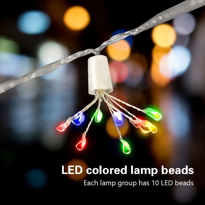50LED/100LED USB供电烟花灯串，遥控户外花园装饰挂灯，8种灯光模式，IPX4级，完美圣诞、新年、婚礼、派对氛围灯——适用于庭院、花园、景观装饰