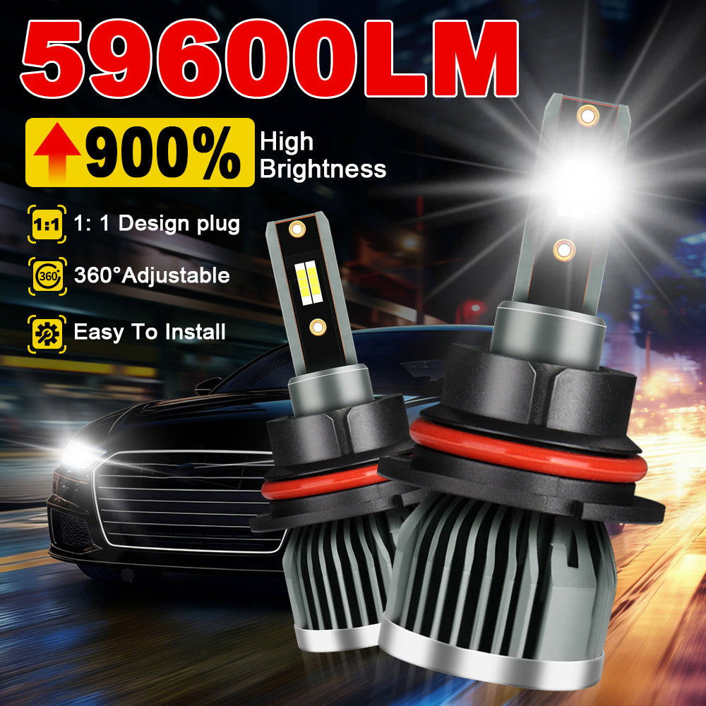 2-Pack H1 H3 H7 H11 9005 9006 H4 H13 9007 9004, Super Bright Spotlight 6000K Super Bright White Light High/Low Beam Fog Light LED Car Headlights 59600 Lumens 250W Fog Light Universal Fit 900% High Brightness