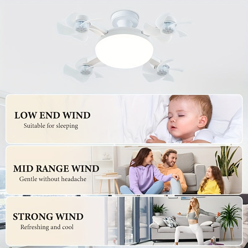 Ceiling Fan with Light, 3-Blade Ceiling Fan, E26 Socket, Dimmable Light, 3 Speed Levels, Flush Mount Ceiling Lamp with Remote, Decor for Bedroom Study, All Season Use