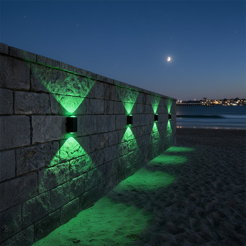 2 Pack Outdoor Wall Decorative Light, Convex Mirror Wall Lamp, 2 LED Outdoor Ambient Light, Multiple Colors Available, Portable Installation, Perfect for Garden Fences, Park Wall Decoration, Outdoor Wall Light, Festival Lighting, Solar Powered