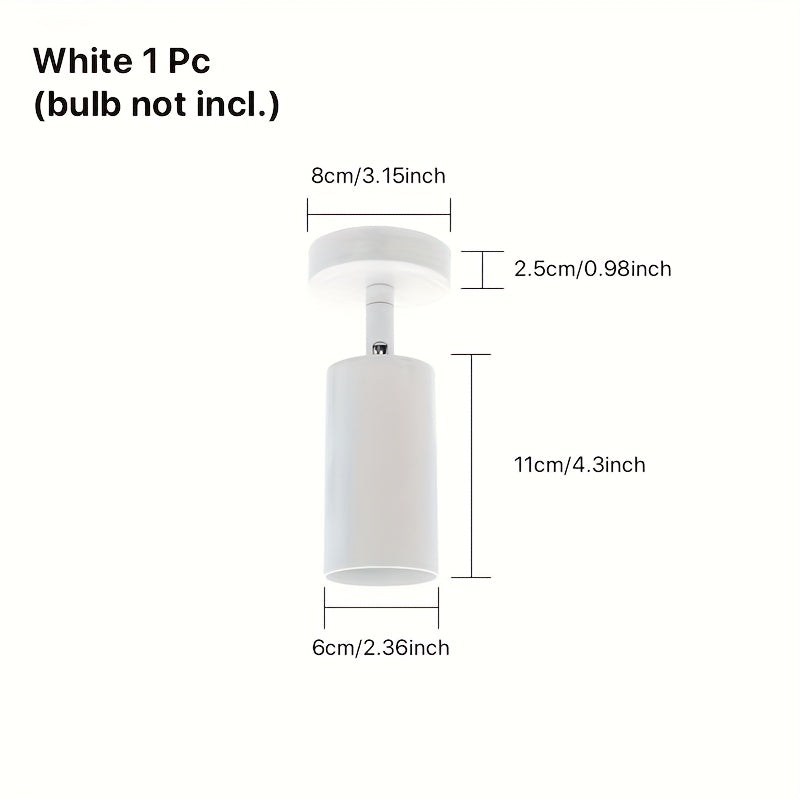 GU10 Base Modern Spotlight, Black/White, 350° Rotatable Ceiling Downlight, Indoor Focus Lighting Fixture for Clothing Store Showroom Kitchen Hotel Art Display, Bulb Not Included