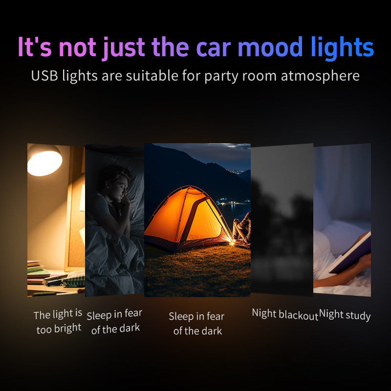 LED Ambient Light with USB, 4 Colors, for Indoor Decoration & Small Illumination, No Battery Required