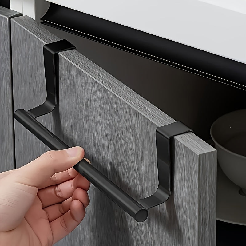 1pc Elegant 403 Stainless Steel Towel Rack - Stylish No-Drill Over-the-Door Towel Holder, Perfect for Bathroom & Kitchen Towel Storage, Durable Space-Saving Rack for Home Use - Great for Christmas, Halloween & Holidays