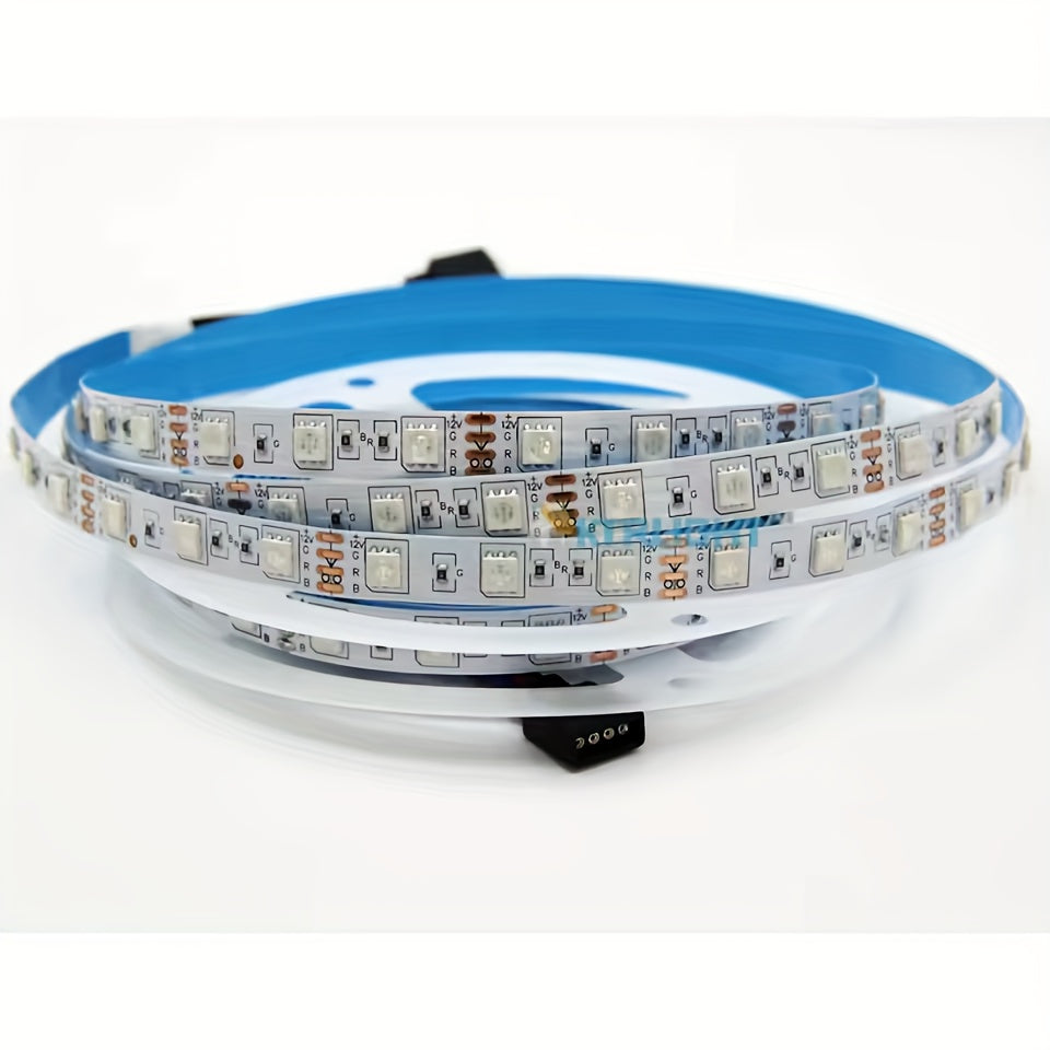 200.79 英吋/397.64 英吋/602.36 英吋/卷，12V 柔性贴片 5050 RGB LED 灯条，4PINs LED 胶带，多色，灯条。 （不含电源转接器、条形控制器）
