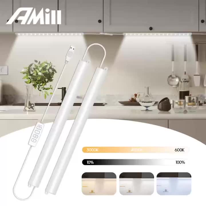 1 set USB under-cabinet light, display light, adjustable LED night light, ultra-thin under-cabinet light, kitchen three-color under-counter light, dimmable light for cabinets, counters, workbenches, tables, home wall light, strip lighting tube.
