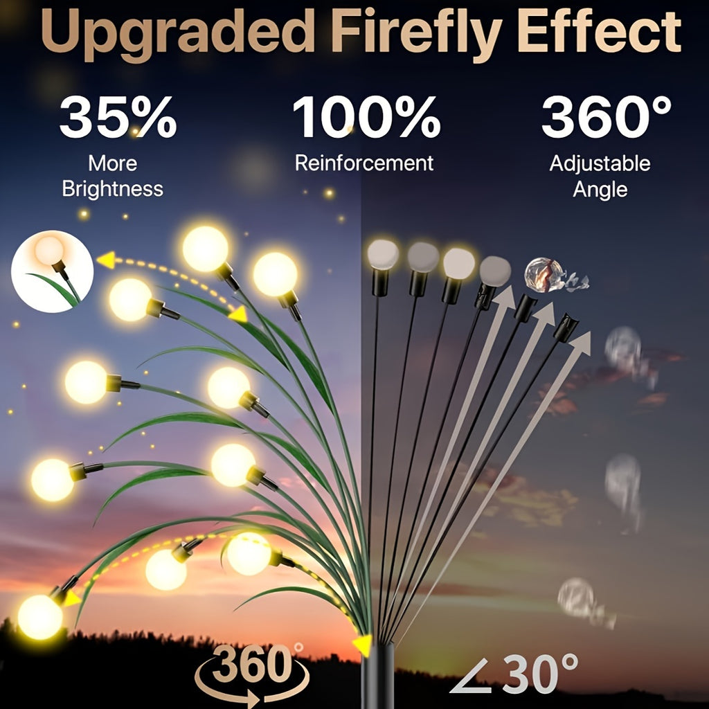 Solar Courtyard Light, 2/4/6/10/12 Pack Solar Outdoor Light, Outdoor Decorative Light, IPX5 Waterproof Swinging Solar Light, Firefly Light for Yard & Pathway, Large Bulb Swinging Solar Light